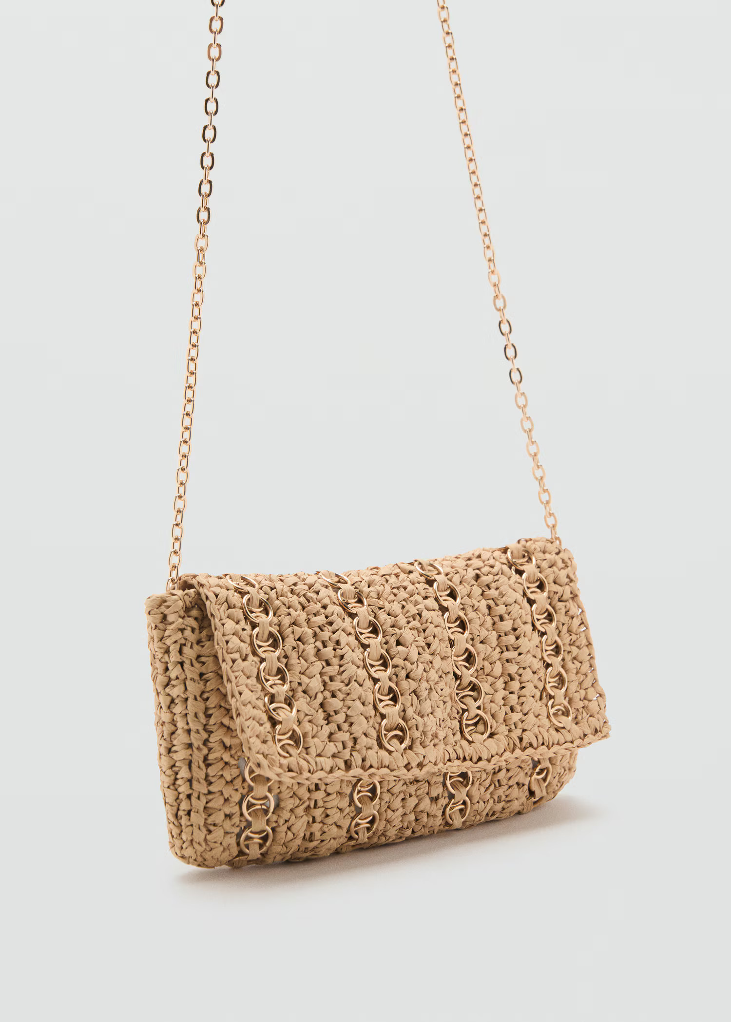 Natural fibre handbag with metal rings - Women | MNG Australia | Mango (US/MX/AU)