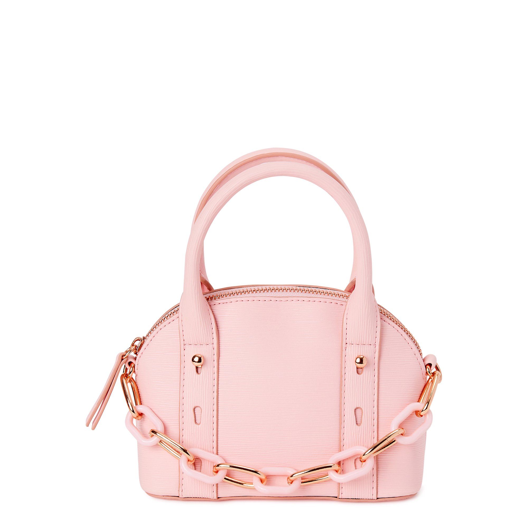 No Boundaries Mini Dome Crossbody Bag with Chain Accent-Pink | Walmart (US)