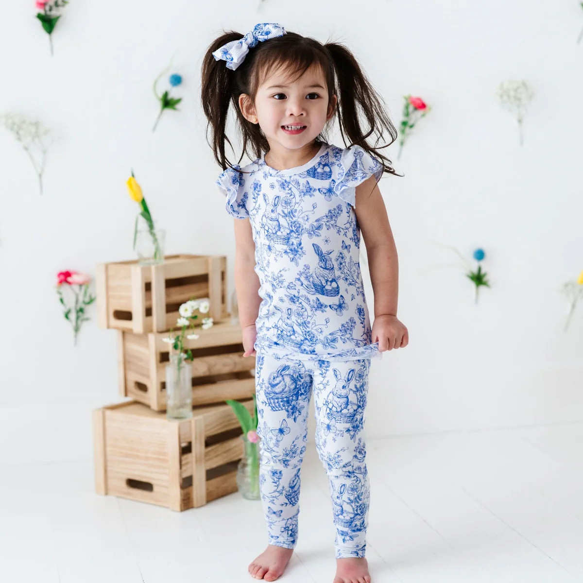 Hoppy You're Hare Two-Piece Pajama Set | Bums & Roses