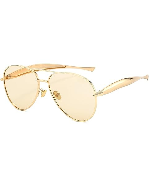Retro Gold Aviator Sunglasses for Women Men, 2025 Metal Oversized 70s Aviators Sun Glasses | Amazon (CA)