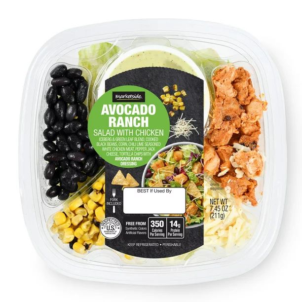 Marketside Avocado Ranch Salad with Chicken, 7.45 oz | Walmart (US)