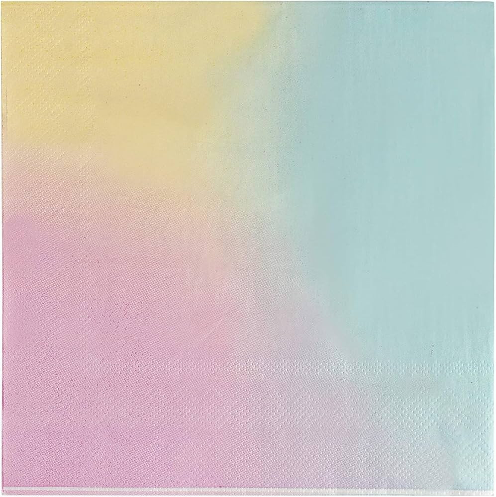 BLUE PANDA Rainbow Paper Napkins - 2-Ply Absorbent Pastel Party Napkins for Rainbow Birthday Even... | Amazon (US)