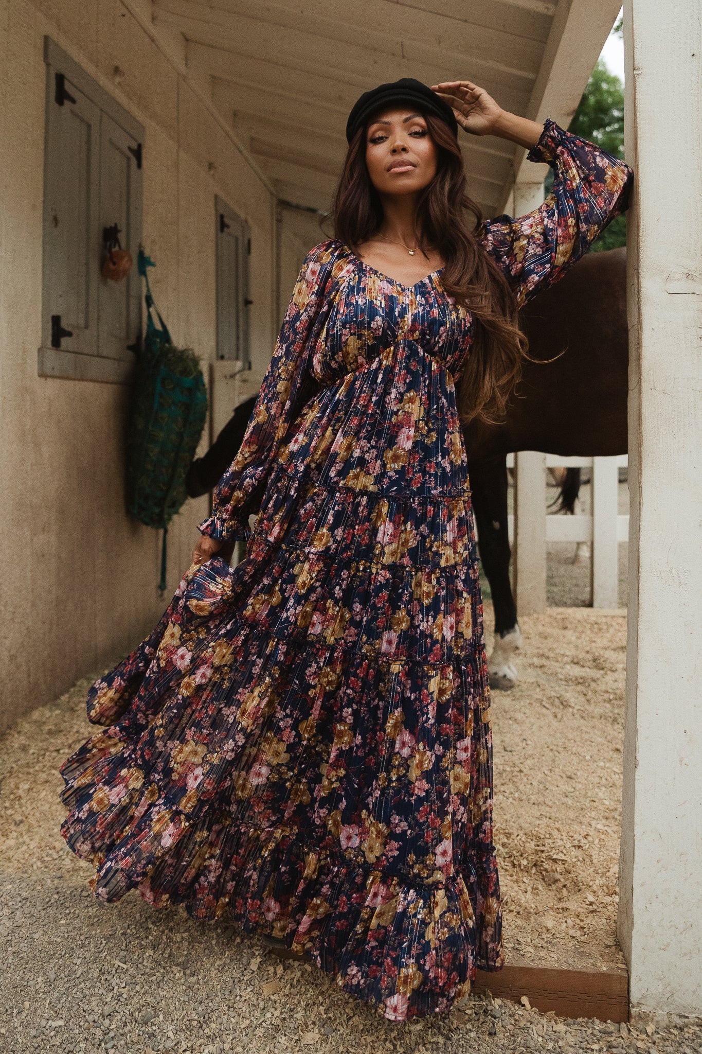 Cassia Dress in Navy Floral | Ivy City Co