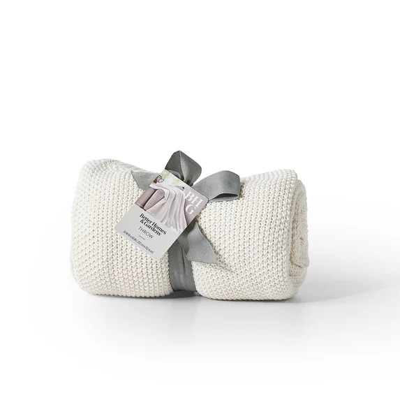 Better Homes and Gardens, Chunky Knit Papyrus Throw, Cotton-Blend, 50"x60", 2.3 lb, All Ages | Walmart (US)