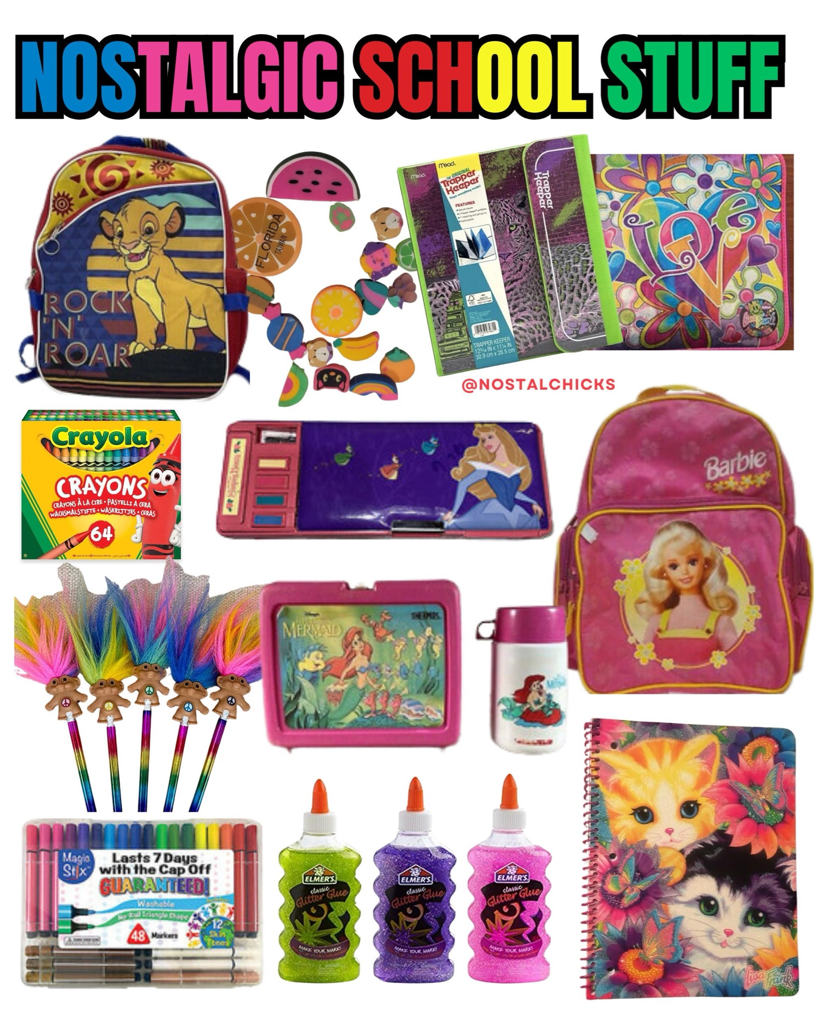 Nostalgic school supplies 