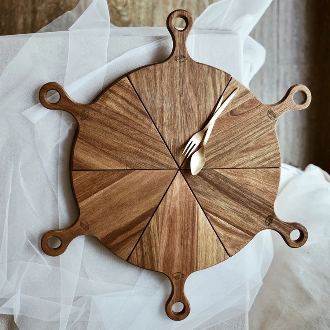 Black Walnut Wooden Pizza Plate Combo, Wooden Cutting Board, Kitchen Decor, Unique Gifts | Etsy (US)