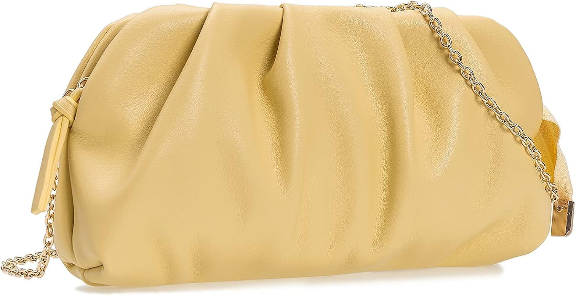 Charming Tailor Chic Soft Vegan Leather Clutch Bag Dressy Pleated PU Evening Purse for Women | Amazon (US)