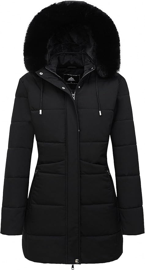 MOERDENG Women's Winter Puffer Coat Thicken Fleece Lined Down Jacket Waterproof Faux Fur Detachab... | Amazon (US)