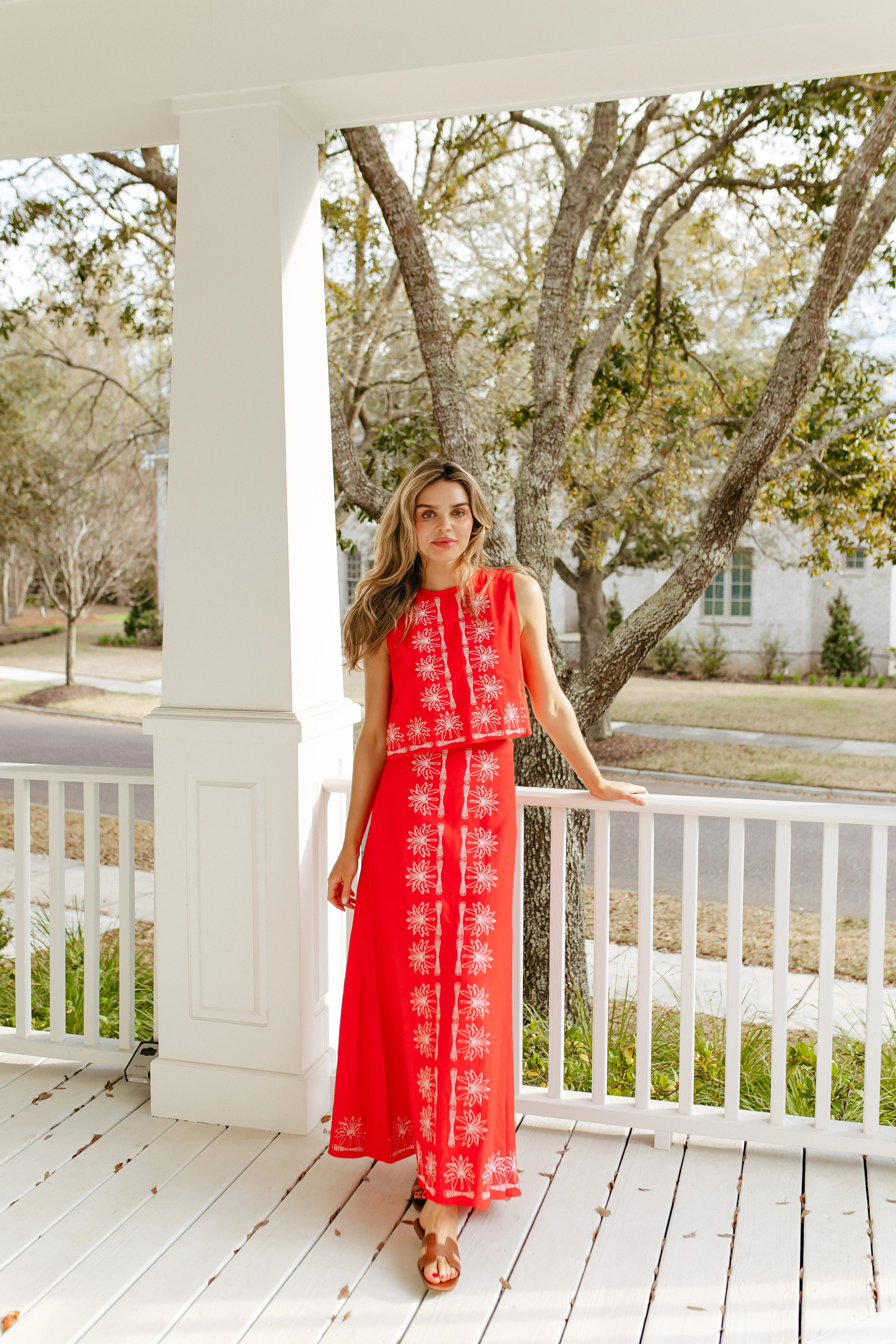 Red Flame Maxi Skirt Set | Sail to Sable