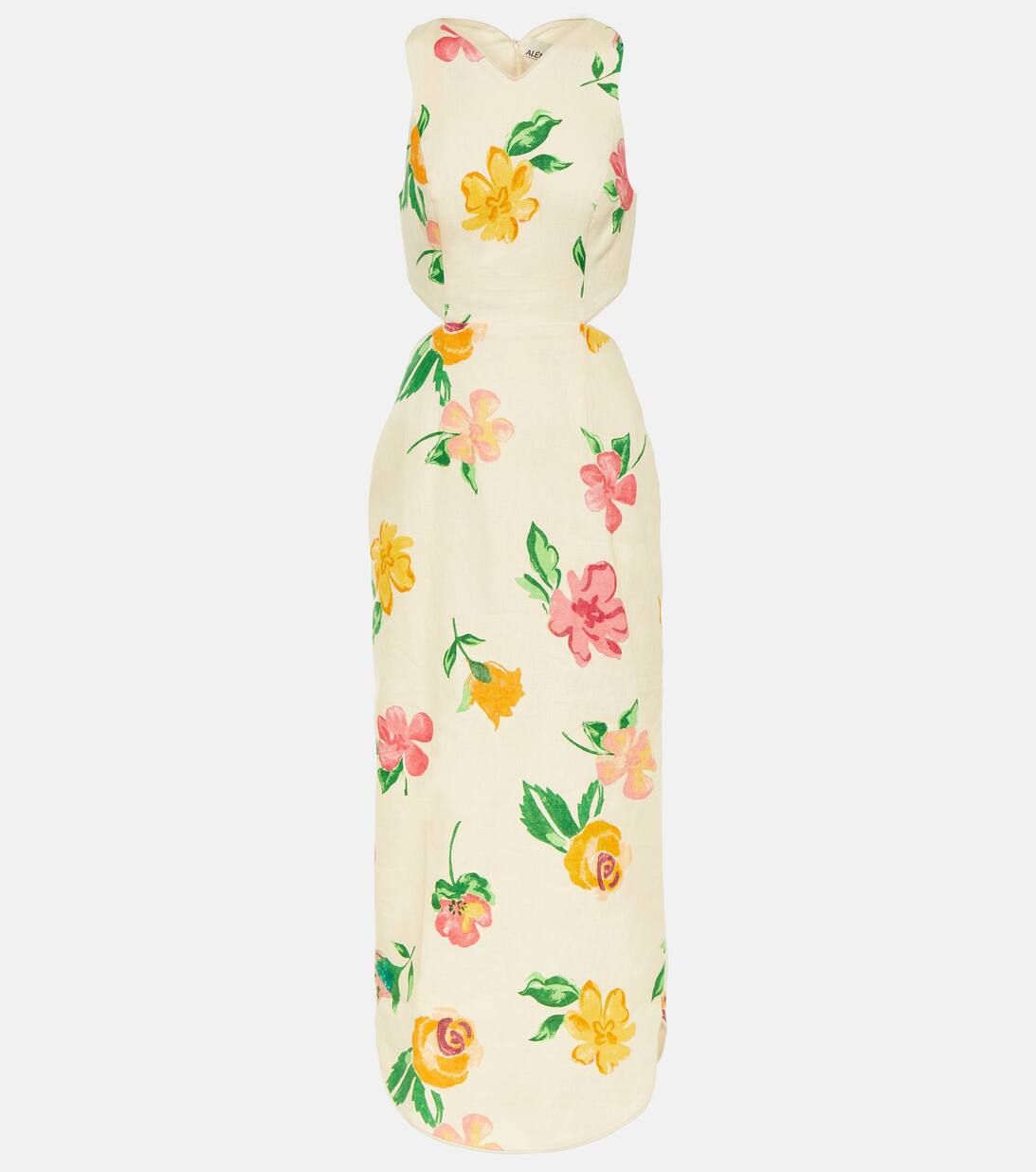 Cutout linen floral maxi dress | Mytheresa (US/CA)