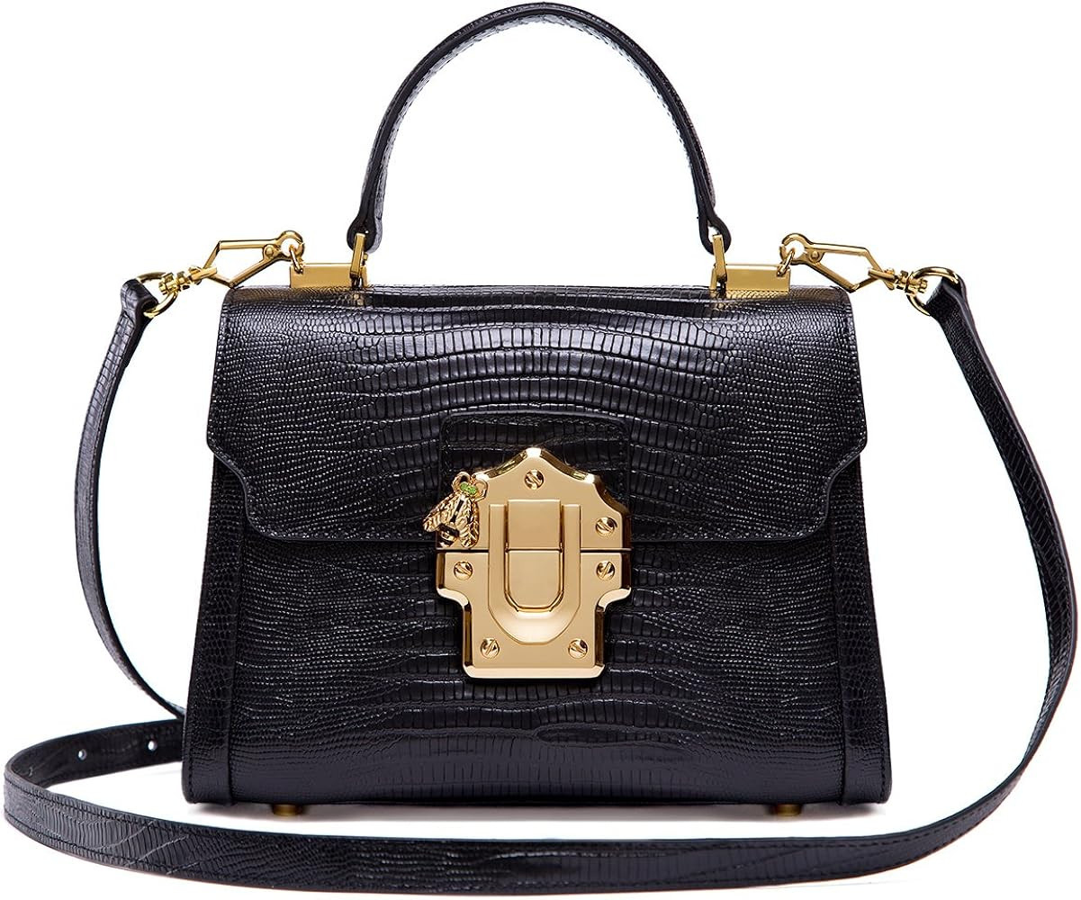 Ladies Crossbody Handbags Lizard Pattern Leather Shoulder Tote Purse Mini | Amazon (US)