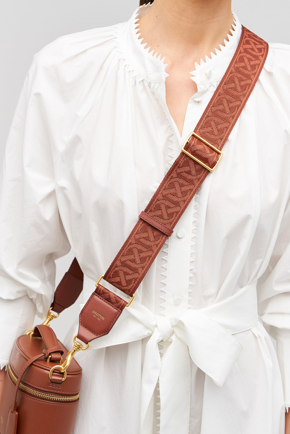 Logo Bag Strap - Barn Red | Oroton | Oroton