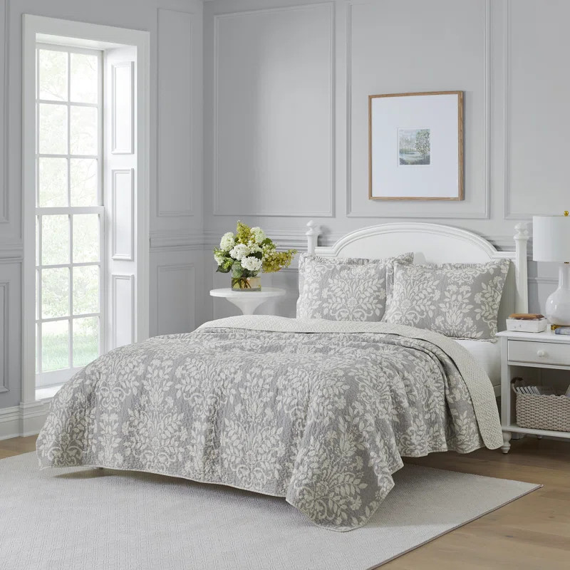 Laura Ashley Rowland Cotton Reversible Quilt Set | Wayfair North America