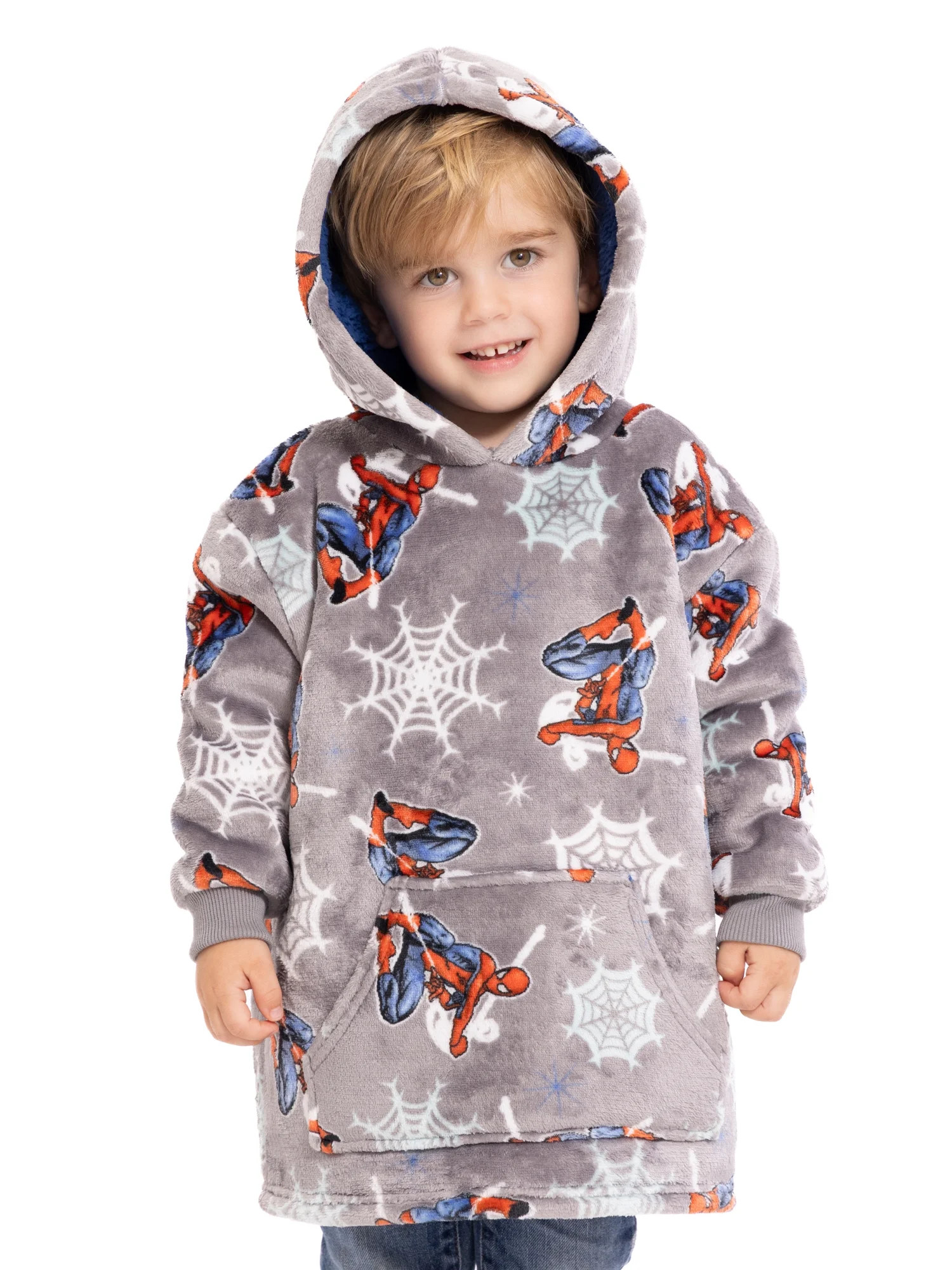 Spider-Man Toddler Boys Cozy Hoodie with Faux Shearling Lining, Sizes 12M-5T | Walmart (US)
