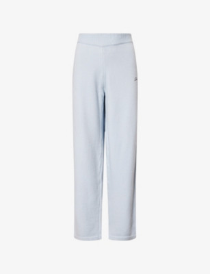 Brand-Embroidery Wide-Leg Knitted Jogging bottoms | Selfridges