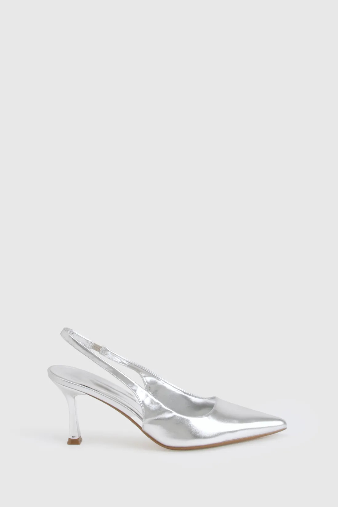Metallic Mid Stiletto Slingback Court Shoes | Boohoo.com (UK & IE)