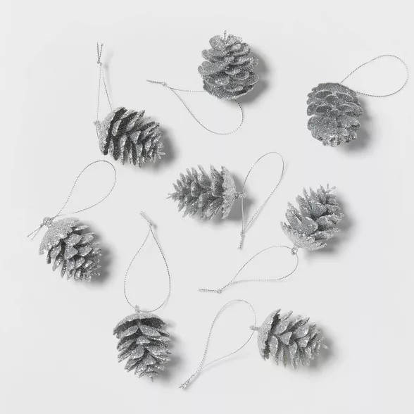 8ct Glitter Pinecone Christmas Ornament Set - Wondershop™ | Target