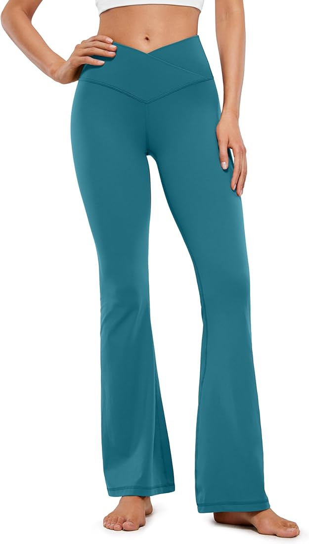 CRZ YOGA High Waist Crossover Flare Leggings for Women 31" - Bootcut Bell Bottoms V Cross Yoga Pa... | Amazon (US)