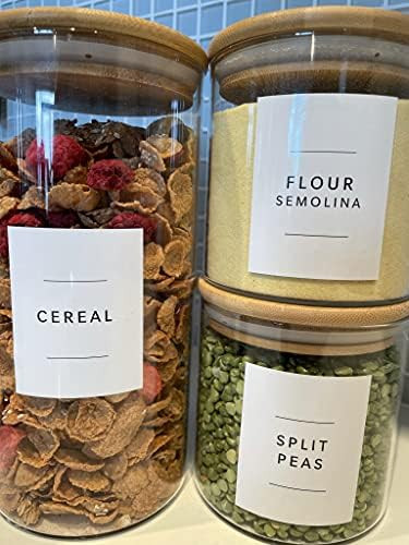 Lovable Labels Pre-Printed Farmhouse/Minimalist Pantry Labels - 168 Dishwasher Safe Pantry Contai... | Amazon (CA)