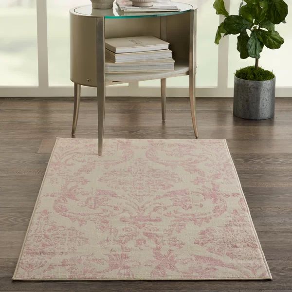 Yurig Abstract Area Rug in Ivory/Pink | Wayfair North America