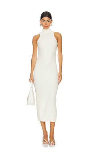 Agueda Midi Dress in Light Cream | Revolve Clothing (Global)