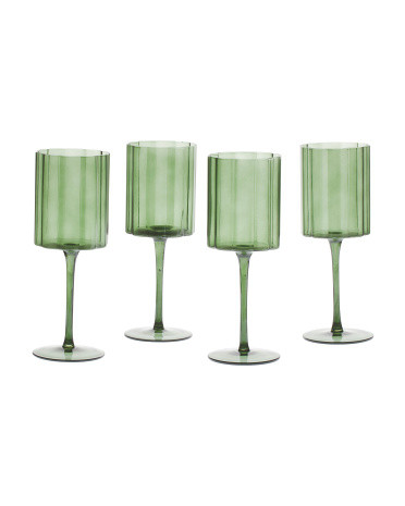 4pk Fluted Wine Glasses | TJ Maxx