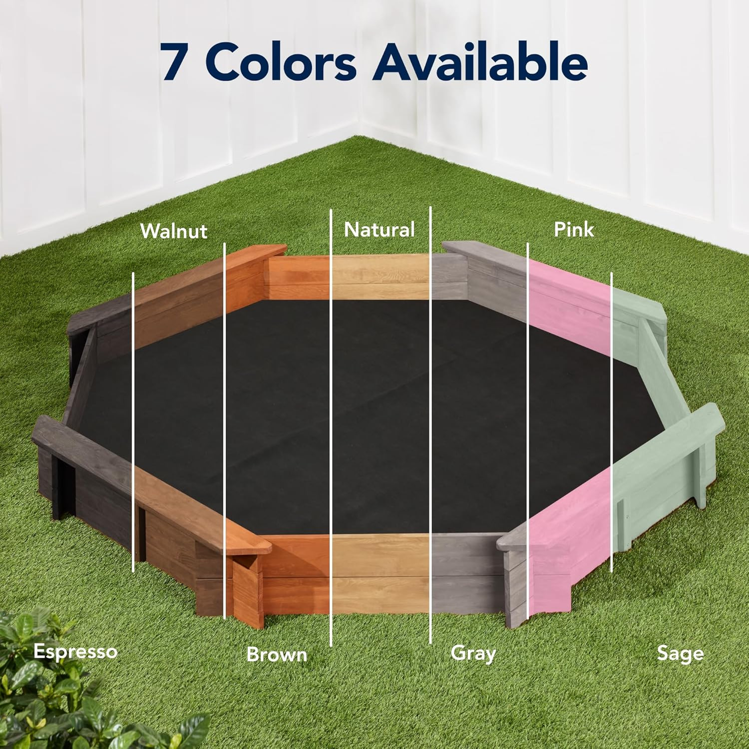 Best Choice Products Large Outdoor Octagon Wooden Sand Box for Kids, Sandbox with Cover, 4 Reinfo... | Amazon (US)