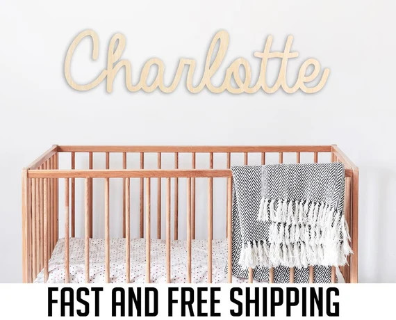 Wood name sign for nursery girl boy over crib sign baby | Etsy | Etsy (US)