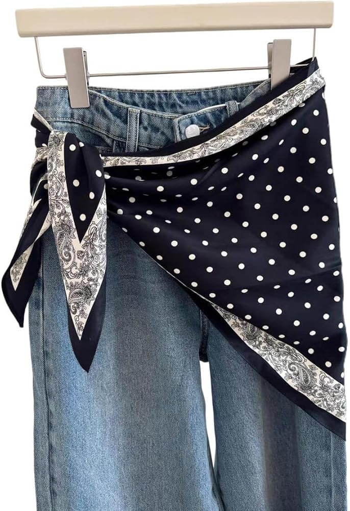 Women's Triangle Scarf Belt Satin Skinny Waist Sash Tie Wrap Fashion Accessory Dresses Pants Neck... | Amazon (US)