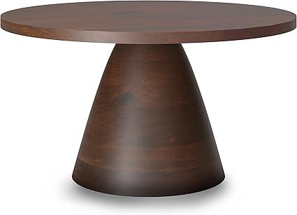 SIMPLIHOME Winnie SOLID ACACIA WOOD 30 Inch Wide Round Modern Coffee Table in Walnut, Fully Assem... | Amazon (US)