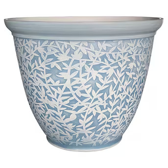 Ready Refill 13.94-in W x 10.83-in H Blue Plastic Traditional Indoor/Outdoor Planter | Lowe's