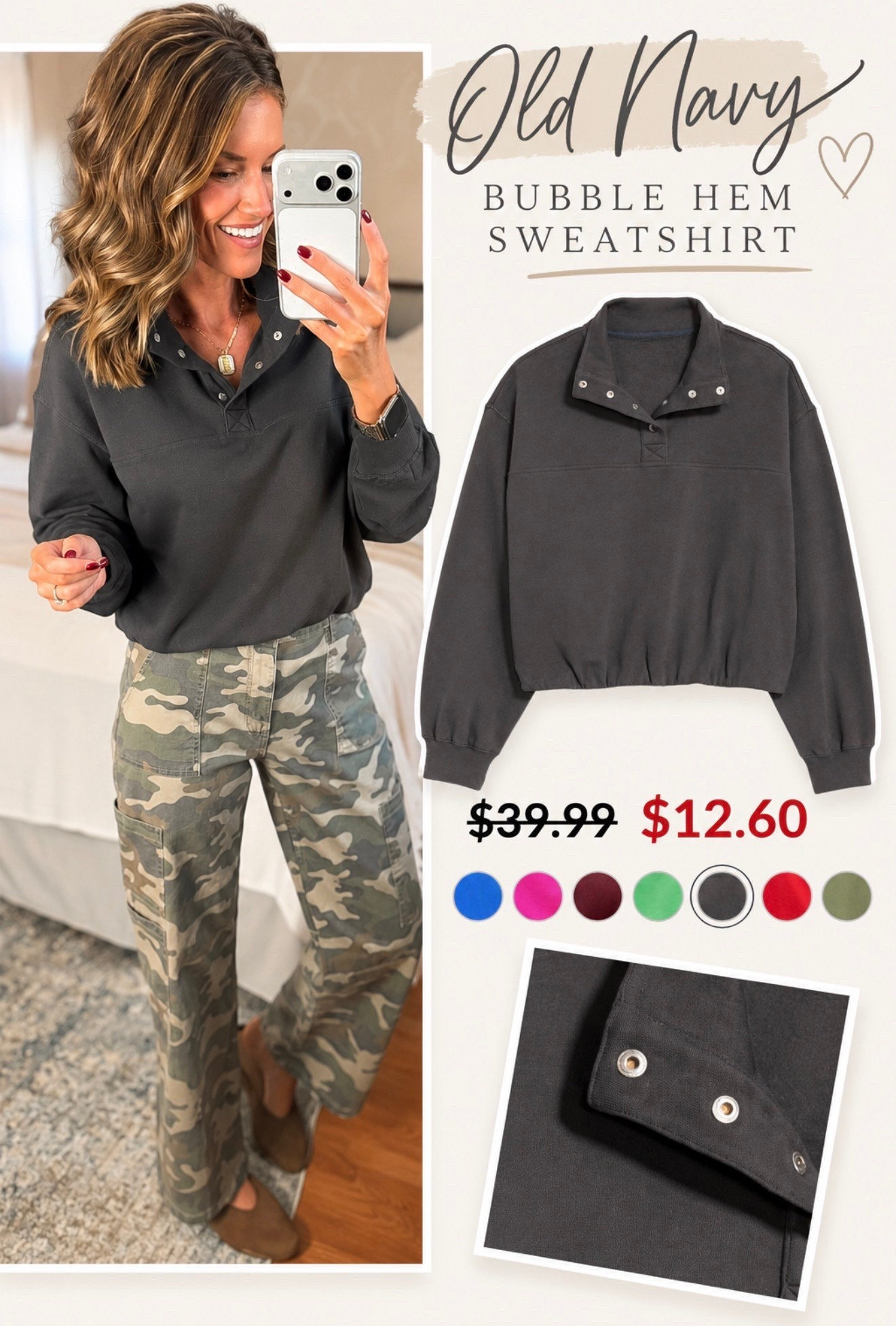 Major price drop on Old Navy bubble hem sweatshirts. 
Use code EXTRA at checkout. 
Wearing size small
Pants medium full length.

#LTKSaleAlert #LTKOver40 #LTKSeasonal