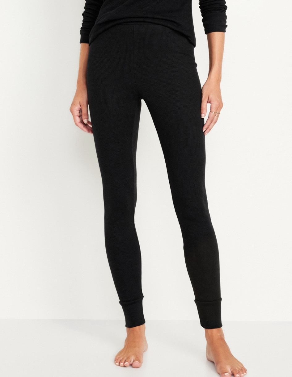 Black Waffle Pajama Pants