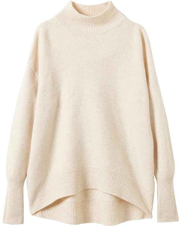 LINY XIN 100% Merino Wool Sweater for Women Fall Winter Casual Mock Neck Warm Soft Long Sleeve Lo... | Amazon (US)