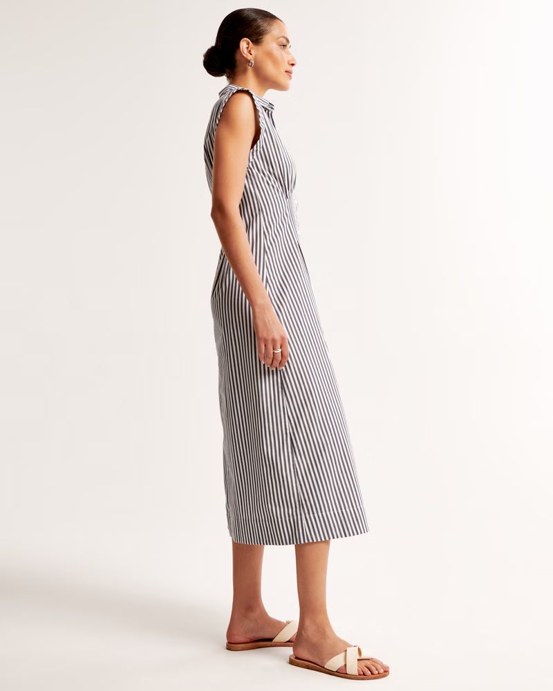 Short-Sleeve Midi Shirt Dress | Abercrombie & Fitch (US)