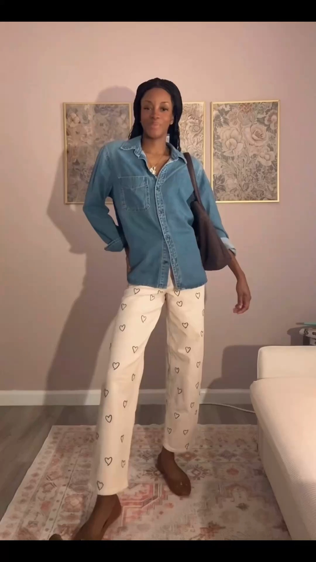 Helping you style your next Spring outfit. If you don’t have a denim button up, this is your sign to get one. So easy to throw on and pairs well with everything. Loved it with these embroidered pants and flats  

#LTKSeasonal #LTKootd