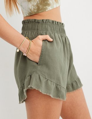Aerie High Waisted Ruffle Short | American Eagle Outfitters (US & CA)