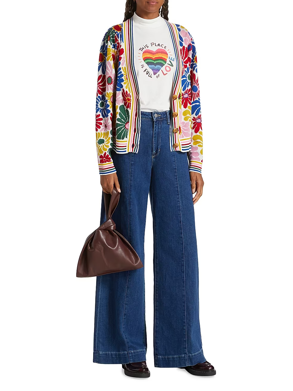 Sunny Daisies Sand Jacquard Cardigan | Saks Fifth Avenue