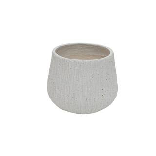 11 in. Dia x 9.06 in. H Round Outdoor Planters with Drainage Holes, Composite Plant Pot with Ceme... | The Home Depot