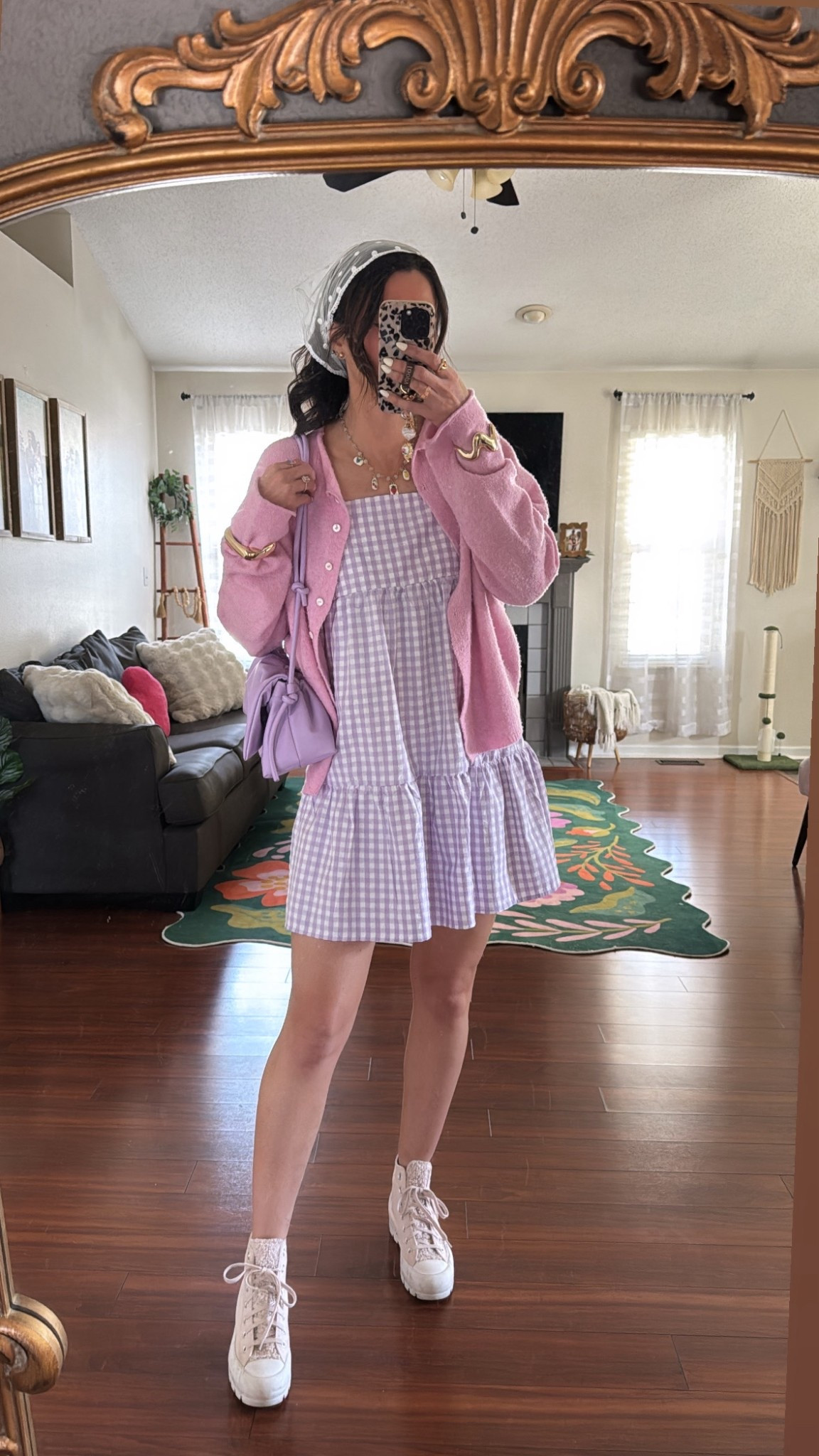 Gingham 
Mini dress 
Purple 

#LTKootd #LTKSeasonal #LTKFestival