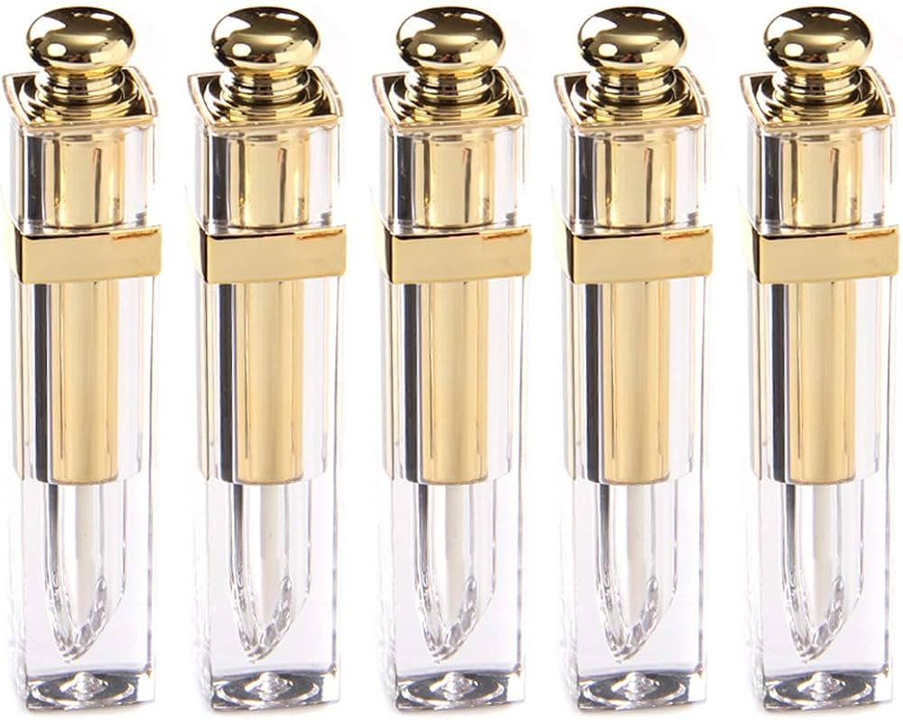 5 Pcs Empty Lip Gloss Tubes Refillable Lip Balm Bottles Vials Containers with Brush Tip Applicato... | Amazon (US)