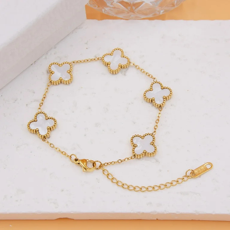 YiXin1 Luxurious 18K Gold-Plated Lucky Four-Leaf Clover Bracelet for Women - Lightweight & Elegan... | Walmart (US)