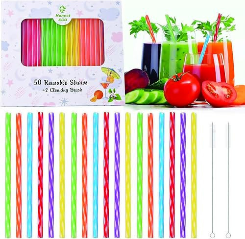 Sturdy Plastic Straws Short Stir Sticks Reusable Drinking Straws with 2 Straw Cleaners for Kids cup/coffee/Juice/wine tumblers, BPA free Dishwasher safe. (Colorful) | Amazon (US)