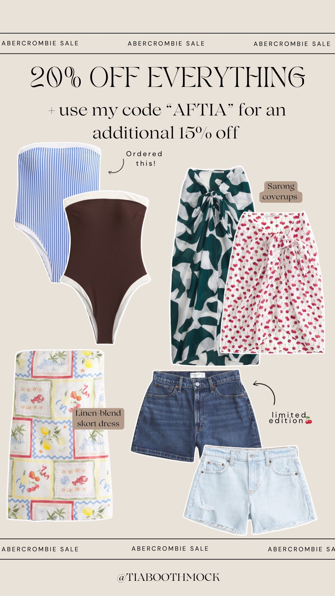 The entire @Abercrombie site is 20-30% off and my code AFTIA stacks for an ADDITIONAL 15% off!! #abercrombiepartner #ad

#LTKSaleAlert #LTKSeasonal #LTKStyleTip