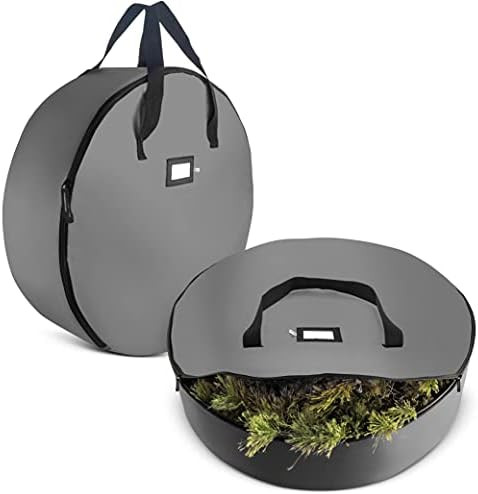 2-Pack Wreath Storage Bag 24" - Artificial Wreaths, Durable Handles, Dual Zipper & Card Slot, Holida | Amazon (US)