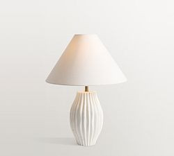 Marlo Stone Ribbed Table Lamp (19") | Pottery Barn (US)