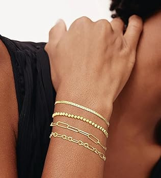 Gold Bracelets for Women, 14K Gold Plated Dainty Bracelets Set, Layered Chain Bracelets Pack Jewe... | Amazon (CA)
