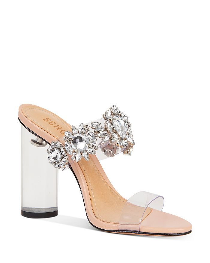 Women's Blanck Crystal-Embellished Clear Block Heel Sandals | Bloomingdale's (US)