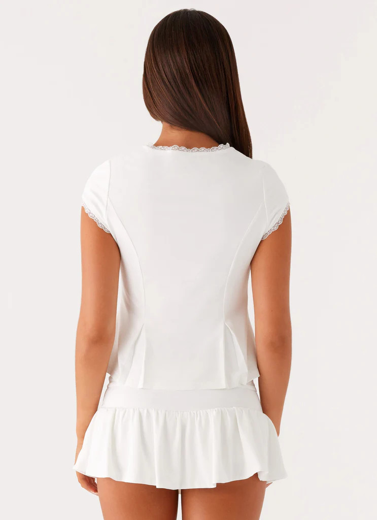 Landon Button Up Top - White | Peppermayo (Global)