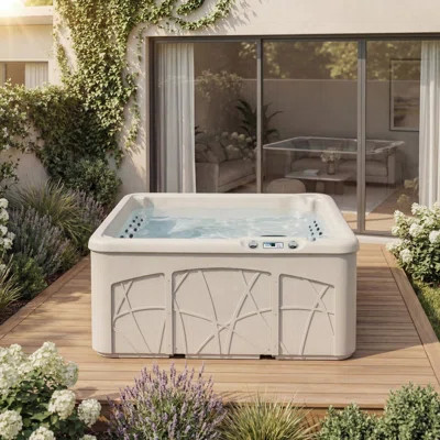 Lifesmart Spas LS350DX 110 Volt 5-Person 28-Jet Rectangle Plug and Play Hot Tub with Ozonator | Wayfair North America